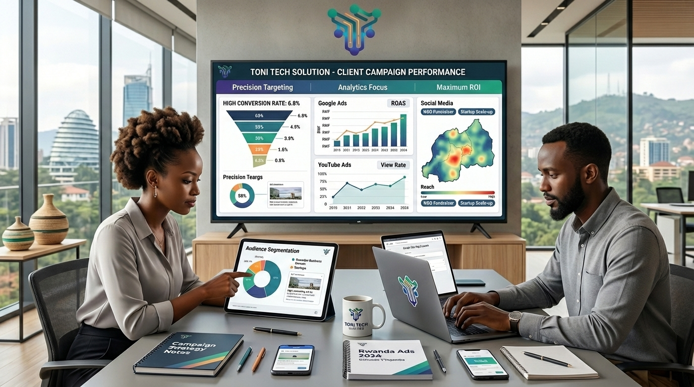High-converting digital advertising and targeted ads for Rwandan businesses - Toni Tech Solution
